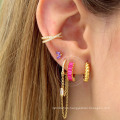 S925 Sterling Silver Versatile Colorful Zircon Big Hoop Earrings